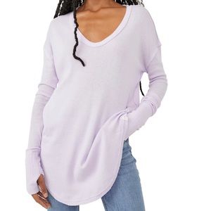 Free people Colby long sleeve tee in Heather lilac .  New!
